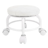Low Roller Seat PU Leather Low Stool Mute Wheel Swivel Low Height Round Roller Chair for Home Office V1294-YM0901-3116240026811