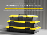17-inch Yellow and Black Heavy Duty Plastic Toolbox - PP Material with ABS Latches - Lockable, Large V888-ELOSUNG50970
