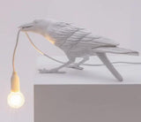 White Bird Sitting Shape Nordic Resin Bird Wall Lamp - Creative Animal Bedside Decorative USB Night V888-ELOSUNG13813