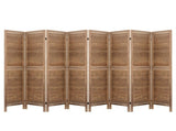 Artiss 8 Panel Room Divider Screen 326x170cm Louver Oak RD-B-0539-8P-BR