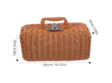 Handwoven Suitcase, Simulated Rattan Woven Suitcase Retro Storage Box Handwoven Storage Case V1369-AZ3-W-15866