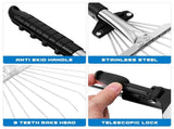 Metal Leaf Rake Tools Gardening Supplies Adjustable Rakes for Leaves Clean Heavy V1369-AZ3-W-16389