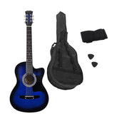 Karrera 38in Cutaway Acoustic Guitar with Carry Bag - Blue Burst CC38-SBU