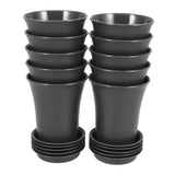 Set of 10 Modern Black Plastic with Drainage Holes and Removable Trays for Indoor and Outdoor Plants V1369-AZ3-W-14275