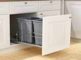 Pull-Out Trash Can, 27 QT x2 Double Under Mount Kitchen Waste Container, Heavy Duty Garbage V952-CFLJTDTHSST5PSCNSV0