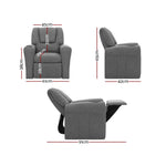 Keezi Kids Recliner Chair Linen Soft Sofa Lounge Couch Children Armchair Grey KID-RECLINER-GY