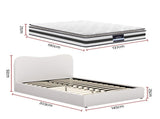 Giselle 21cm Bonnell Pillow Top Mattress Artiss Double Boucle Bed Frame Set MABF-0754-DARA-D