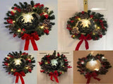 Christmas Wreath with Jesus Red Berry Pine Cone Nativity Scene LED Lights String Wreath Mixed V1294-YM0714-10306698