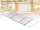 Shower Tub TrayExpandable Bathtub Tray, Stainless Steel Bath Tub Caddy Tray with Extendable Design V1369-AZ3-W-16188