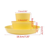 12 Pieces Plastic Kitchenware Set Dinnerware Unbreakable Fruit Soup Rice Bowl Plates Mugs Set V1369-AZ3-W-13754