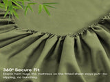 4 Piece Ultra Soft Bamboo Breathable Sheet Set -Hotel 2000TC Breathable Bed Sheets Set with 37 V1317-BAMBOO-AUK-4JT-OLIVE-GREEN