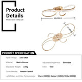 BAMDECOR AD2576 Modern Minimalist Curved Line Iron Aluminum Silicone LED Semi-Flush Mount Ceiling V255-BAM-AD2576-GLD-80