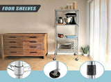 Wire Storage Rack 35x35cm Chrome Shelving with Wheels V63-841491