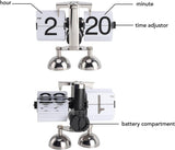 Retro Flip Clock, Automatic Mechanical Flip Desk Clock with Stainless Steel Frame for Living Room, V1237-ZY-924-351