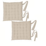 Rans Set of 2 Alfresco Cotton Chair Pads 40x40 cm - Plain Oatmeal V442-RAN-CUSHION-CHAIRPADPLAIN-OATMEAL-SQ