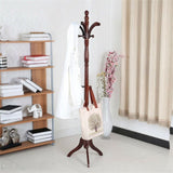 Birch Wood Coat Rack Stand Adjustable Hall Tree Entryway V178-66759