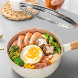 Japanese Style Saucepan Nonstick Milk Noodle Soup Sauce Pan Baby Food Cooking Pot White 20cm V1294-YM3118220251812-0421