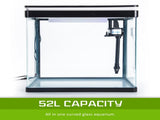 Aquarium Curved Glass RGB LED Fish Tank Set Filter Pump 52L V274-AQ-FT52L-BK
