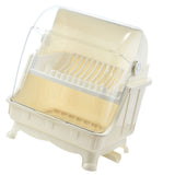 Cutlery Dish Drainer Rack with Lid Cover Multifunctional Kitchen Tableware Storage Box Beige V1294-YM0716-3118220101511