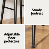 Artiss 4x Bar Stools Kitchen Dining Chairs Counter Round PU leather Lane Brown UPHO-C-BAR-2502-BRX4