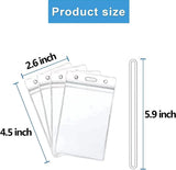 50x Badge Holder - Vertical PVC Badge Holders - 11x6.5cm - Name Badges - Card Badge - Transparent V1188-MS101-01873-1