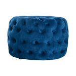 Round Velvet Ottoman in Navy V264-OTM-802V-BLU