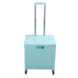 Collapsible Utility Rolling Crate Swivel Casters PP Strong with Telescopic Handle Lid Storage V1294-YM0901-3117230195713