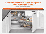 18"W Opening Blind Corner Pull Out Organizer, 2 Tier 4 Shelf Kitchen Cabinet Organizer, Magic Chrome V952-MJSNLDGG2C345BN6UV0
