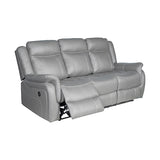 3-2-1 Seater Finest Grey Fabric Recliner Sofa Sturdy Construction Metal Mechanism V43-SET-CARL-3-2-1-GR