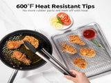 600F Heat Resistant 16in Silicone Cooking Tongs with Non Stick Rubber Tips and 12" Kitchen V1258-DP02-C-382