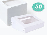 50pcs Cupcake Boxes 12-Hole Laminated Clear Window Face Boxes Favour V63-932041