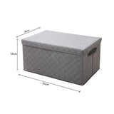 SOGA 2X Small Grey Non-Woven Diamond Quilt Grid Fabric Storage/Organizer Box SBOX041X2