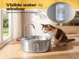 i.Pet 3.2L Cat Water Fountain Pet Feeder Dog Drinking Dispenser 304 Stainless Steel PET-FEEDER-3L-SS