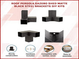 Roof Pergola Gazebo Shed Matte Black Steel Brackets DIY Kits V63-847791