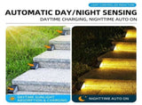 Solar Powered Triangle Step Light with Monocrystalline Silicon Panel, Auto On at Dusk, IP65 V1341-ZY-K6RRJJ5E-12PCS-COOLWHITELIGHT