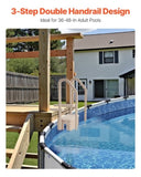 3-Step Taupe Robust Pool Ladder of 2 Handrails for 914.4-1219.2 mm Pools V952-DXYCTLTSFSSLFPJ4ZV0