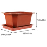 6Sets Garden Plastic Planter Pots Dark Red for Home and Office Use V1369-AZ3-W-20611