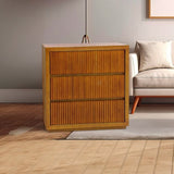 Tallboy MDF Brown Colour Waveform Design Three Drawers V43-TBY-TOBY