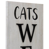 Cats Welcome Wall Sign 17x80cm V637-11067WEL