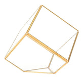 Gold Geometric Shape Succulents Plant Flowerpot Glass Planter Landscape Home Table Decoration V1294-YM0901-3112200036011