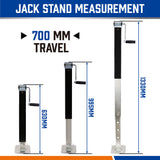 4x Trailer Caravan Canopy Jack Leg Stand Heavy Duty 3175KG 7000lbs Side Handle V465-86092 X4