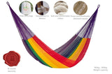 Mayan Legacy Single Size Cotton Mexican Hammock in Rainbow Colour V97-3M RAINBOW