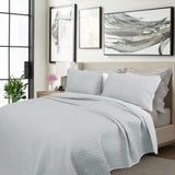 Shangri La 2000TC Silver Cooling Embroidered 3 Pcs Comforter Set Queen V442-KIT-COMFORTER-COOLING-SILVER-QS