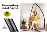 Gardeon Hammock Chair with Steel Stand Macrame Outdoor Swinging Cream HM-CHAIR-SWING-CREAM-X