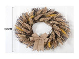 50CM Fall Wreath for Front Thanksgiving Wreath with Artificial Wheat Cereals Branches Autumn V1294-YM0714-10311983