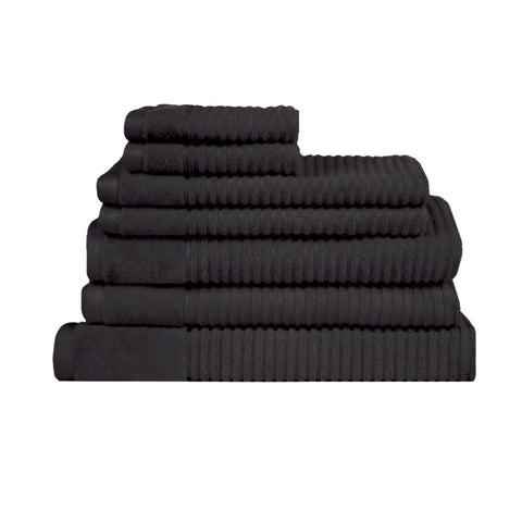 Royal Excellency 7 Piece Cotton Bath Towel Set - Black V442-RAN-TOWEL-ROYALEX7PCE-BLACK-RE