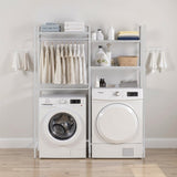 VEVOR Over Washer and Dryer Storage Shelf Two Row 4 Tiers Washer Rack White V952-LDXYJZJTJK2PMAVZ2001V0