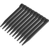 Garden Yard Cloth Stakes Black Plastic for Outdoor Use 10Pcs V1369-AZ3-W-18214