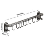 Kitchen Rail with Hooks, Pan and Pot Hangers for Kitchen Wall Mount, Kitchen Hook Rack, No Hole V1189-WXFWAL-20260319-00574