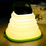 2Pcs Collapsiable Solar Lamp -Black and Green V1263-JX-7438